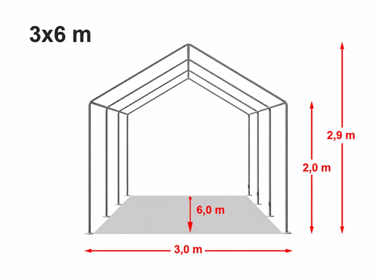 Party- / Festzelt, 3 × 6 m – Bild 3
