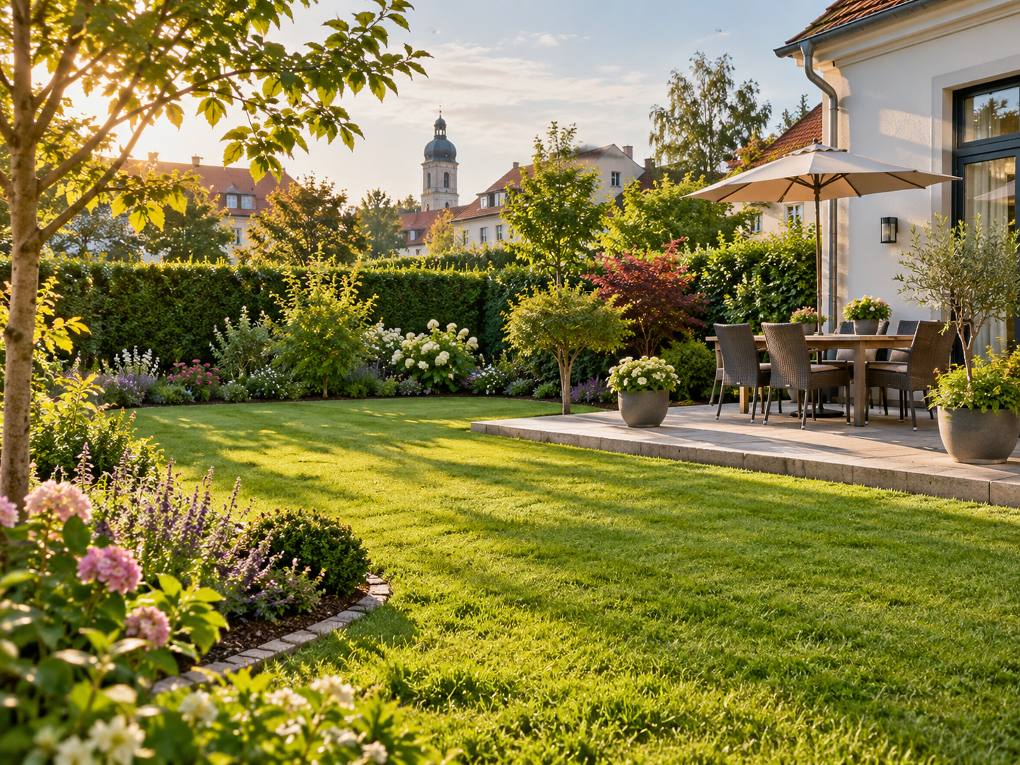 Gepflegter Garten mit Terrasse